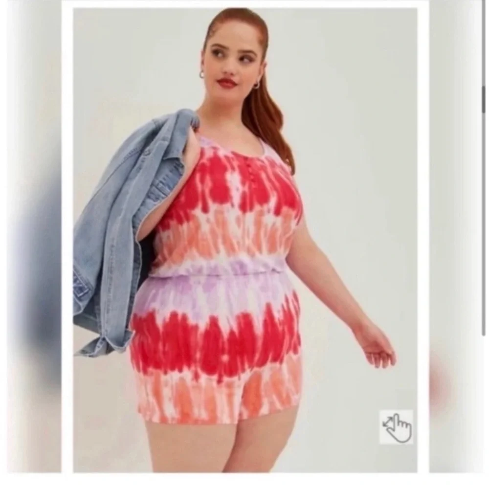 TORRID Lovesick Tie Dye Romper - Picture 3 of 8